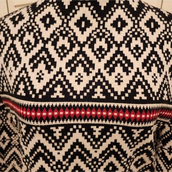 TAHARI DIAMOND BLK/WHITE/RED MOCK TURTLENECK SIZE SMALL - Picture 3 of 6